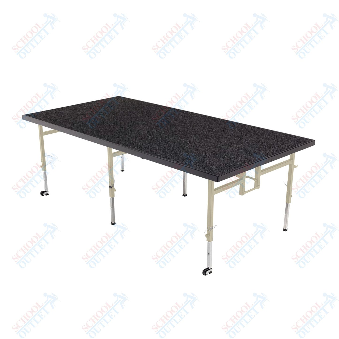 AmTab Adjustable Height Stage - Carpet Top - 36"W x 48"L x Adjustable 24" to 32"H (AmTab AMT-STA3424C) - SchoolOutlet