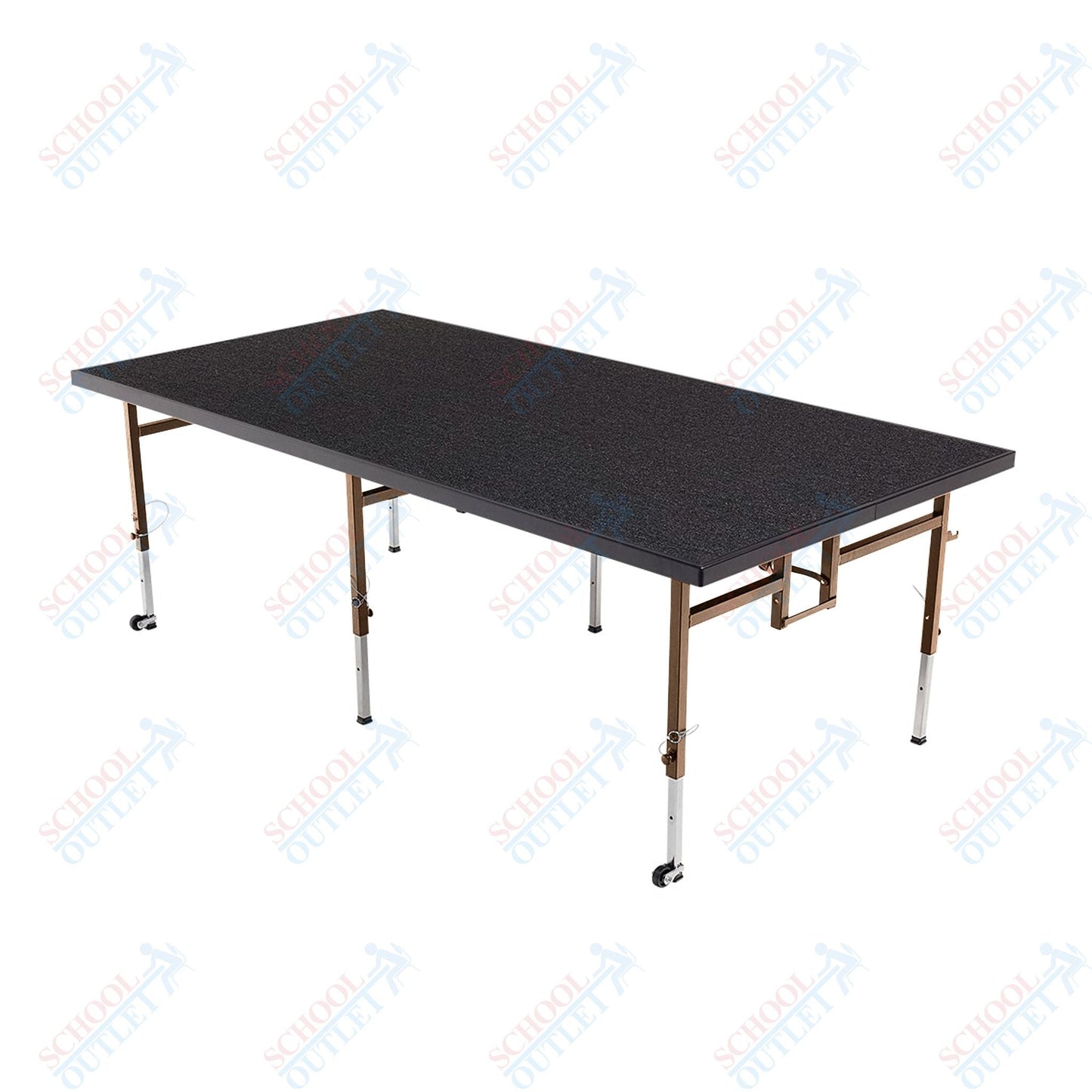 AmTab Adjustable Height Stage - Carpet Top - 36"W x 48"L x Adjustable 24" to 32"H (AmTab AMT-STA3424C) - SchoolOutlet