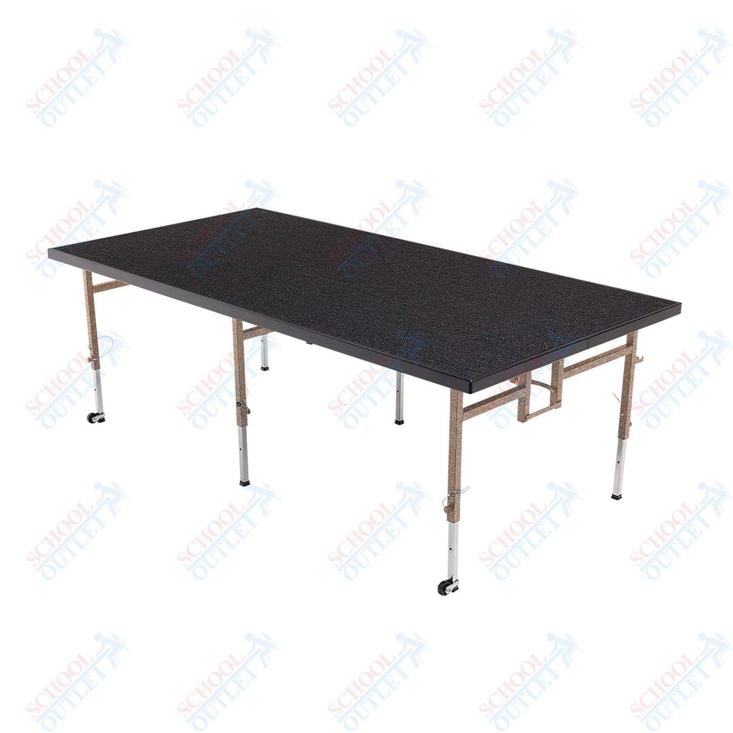 AmTab Adjustable Height Stage - Carpet Top - 36"W x 48"L x Adjustable 24" to 32"H (AmTab AMT-STA3424C) - SchoolOutlet