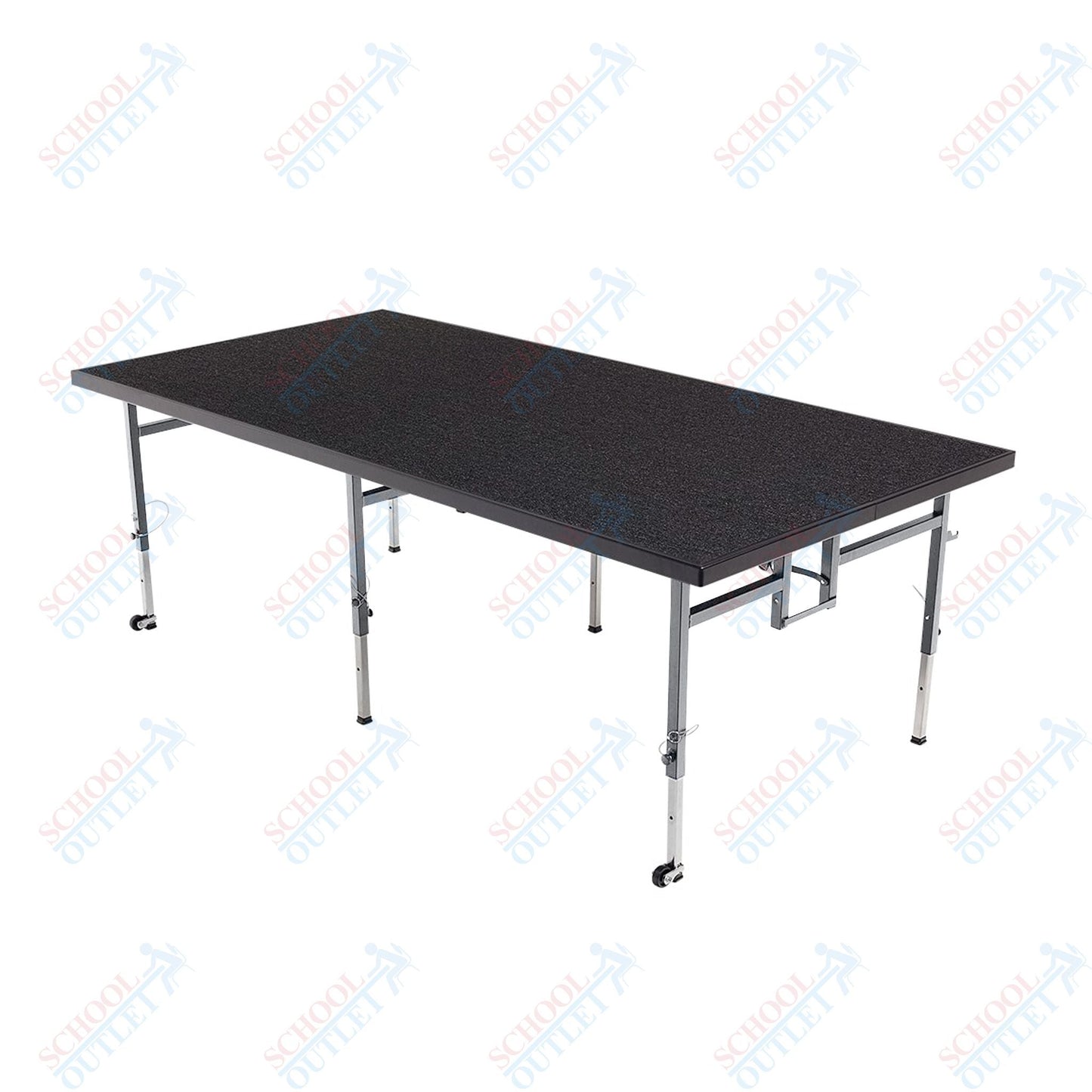 AmTab Adjustable Height Stage - Carpet Top - 48"W x 48"L x Adjustable 24" to 32"H (AmTab AMT-STA4424C) - SchoolOutlet