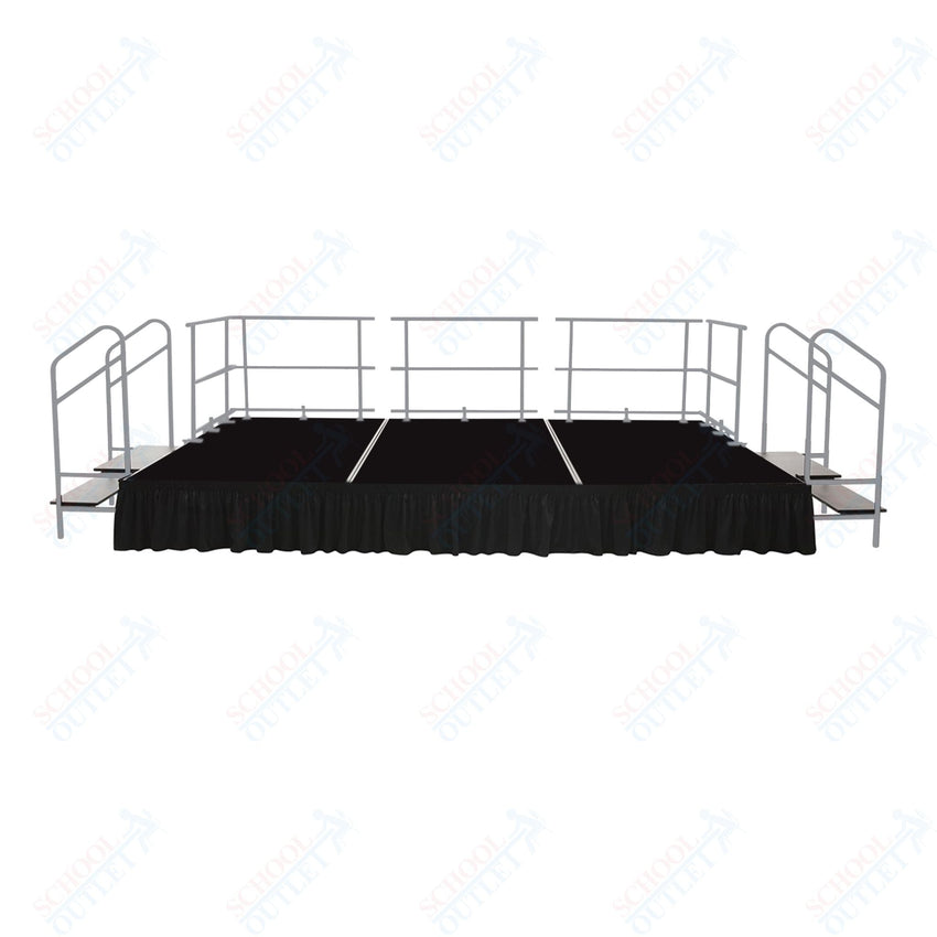 AmTab Adjustable Height Stage Set - Carpet Top - 12'W x 32'L x 1.5 - 2'H (144"W x 384"L x Adjustable 16" to 24"H) (AmTab AMT - STAS123224C) - SchoolOutlet
