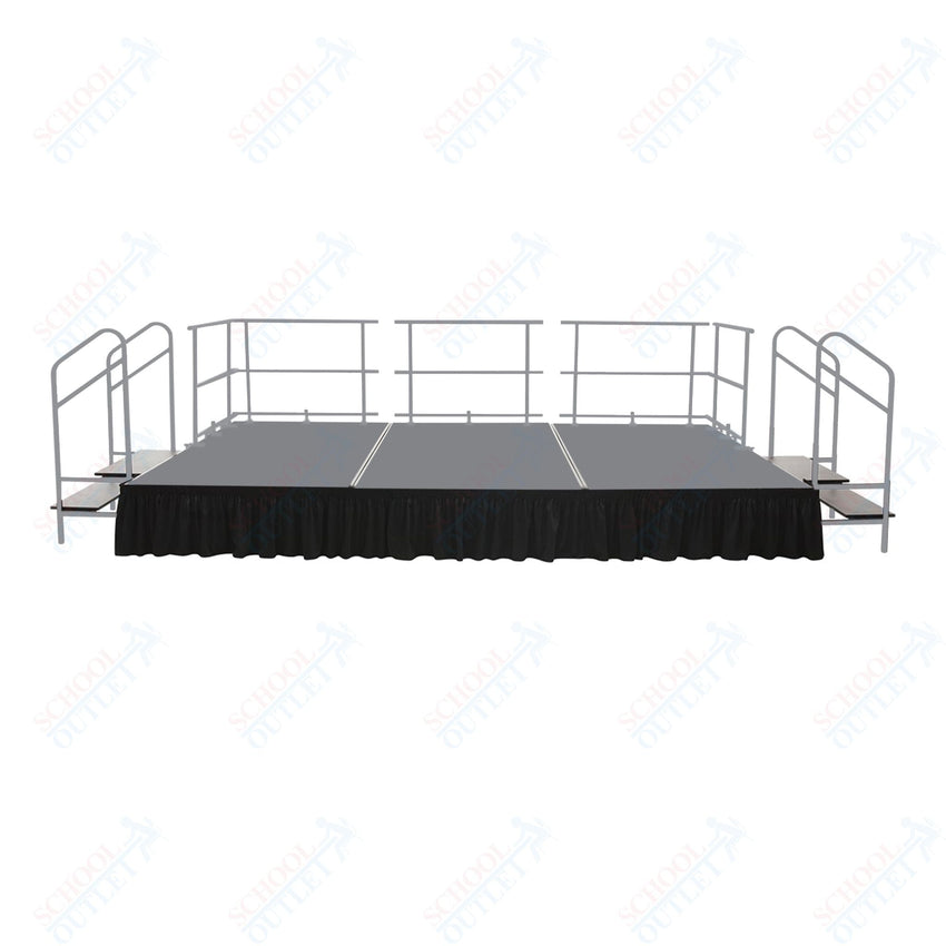 AmTab Adjustable Height Stage Set - Carpet Top - 12'W x 32'L x 1.5 - 2'H (144"W x 384"L x Adjustable 16" to 24"H) (AmTab AMT - STAS123224C) - SchoolOutlet