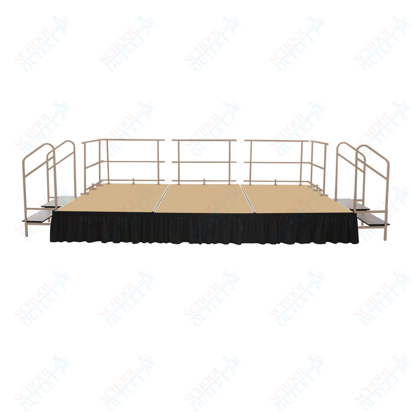 AmTab Adjustable Height Stage Set - Carpet Top - 12'W x 32'L x 1.5 - 2'H (144"W x 384"L x Adjustable 16" to 24"H) (AmTab AMT - STAS123224C) - SchoolOutlet