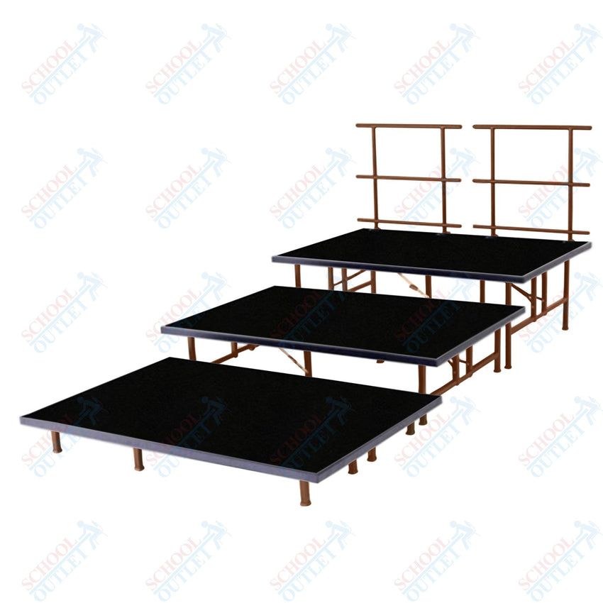 AmTab Fixed Height Riser Set - Polypropylene Top - 3 Levels - 12'L x 6'W x 24"H (144"L x 72"W x 24"H) (AmTab AMT-STB463P) - SchoolOutlet