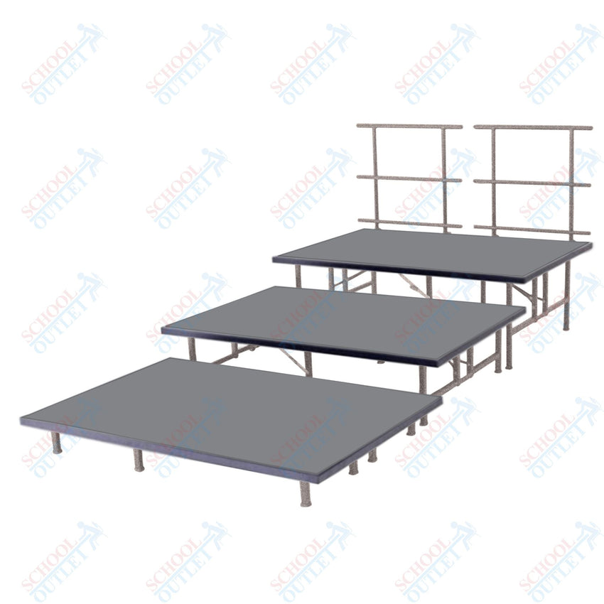 AmTab Fixed Height Riser Set - Polypropylene Top - 3 Levels - 9'L x 6'W x 24"H (108"L x 72"W x 24"H) (AmTab AMT-STC363P) - SchoolOutlet