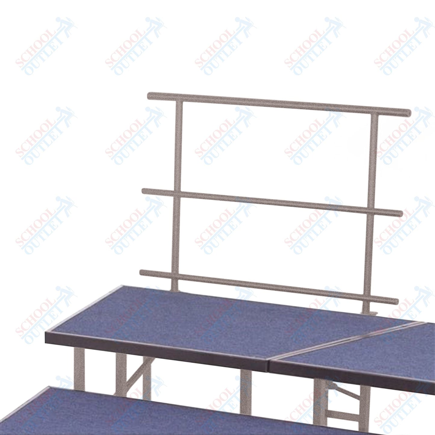 AmTab Stage and Riser Guard Rail - Chair Stop - 25"W x 31" H (AmTab AMT-STGR25) - SchoolOutlet