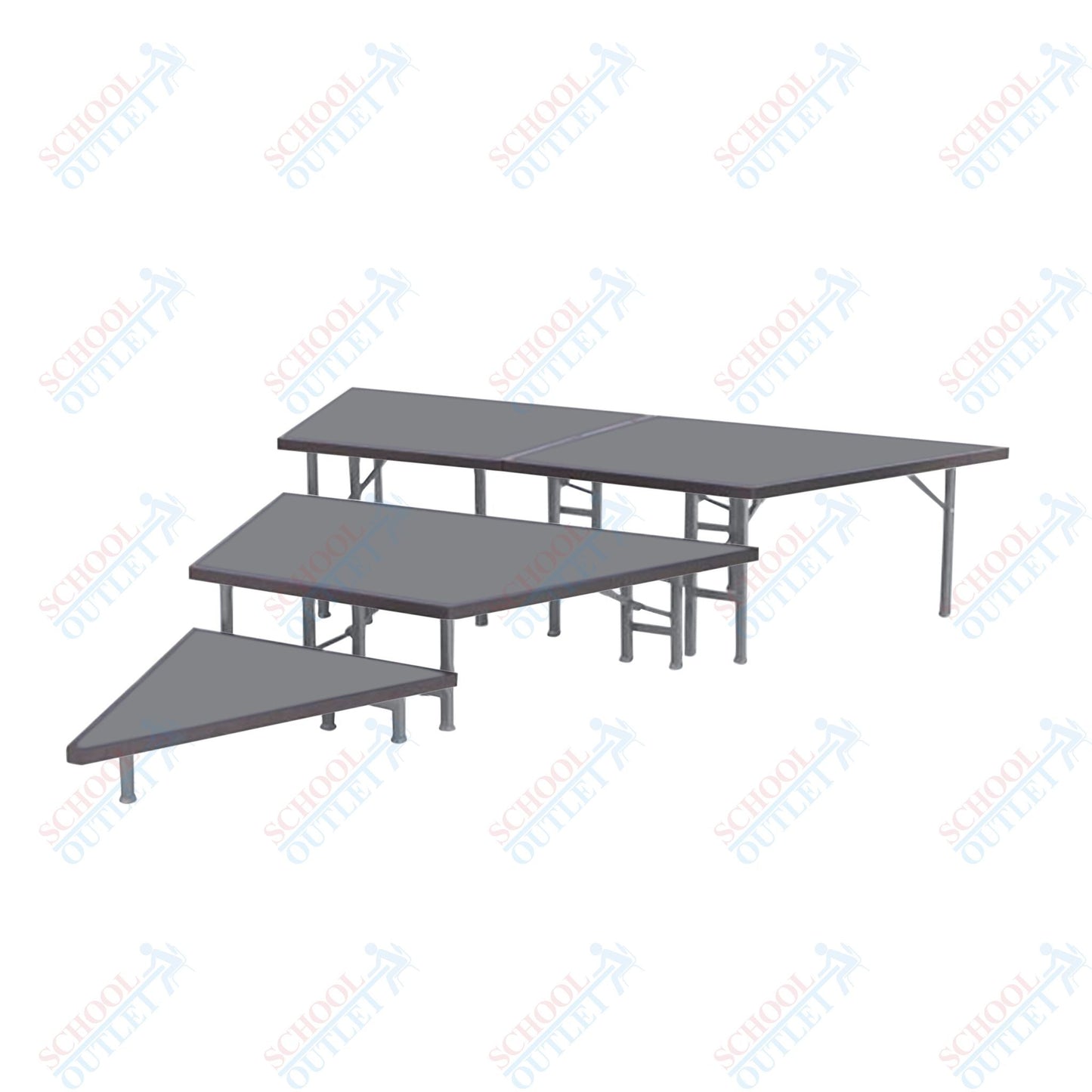 AmTab Pie Shaped Riser - Polypropylene Top - 36"W x 8"H (1 Level) (AmTab AMT-STP361P) - SchoolOutlet