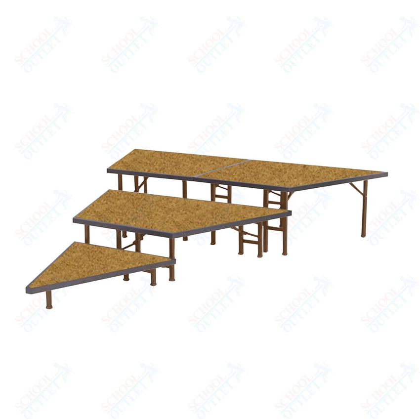 AmTab Pie Shaped Riser - Hardboard Top - 48"W x 8"H (1 Level) (AmTab AMT - STP481H) - SchoolOutlet