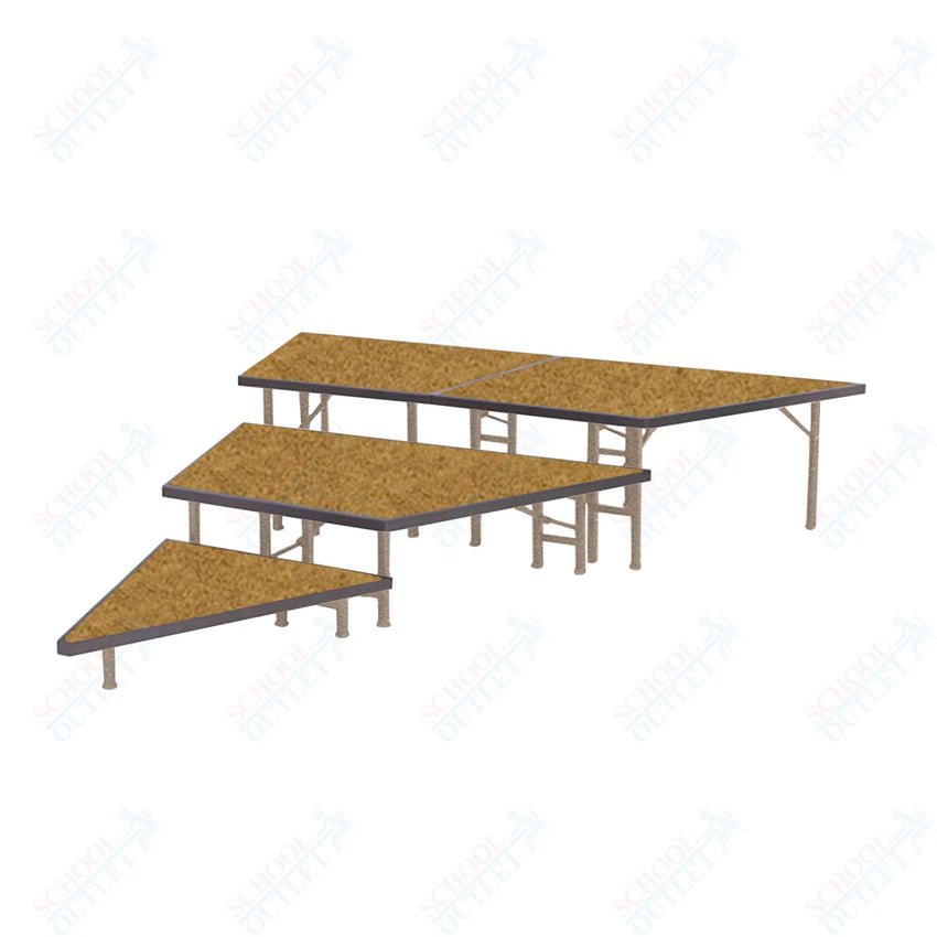 AmTab Pie Shaped Riser - Hardboard Top - 48"W x 8"H (1 Level) (AmTab AMT - STP481H) - SchoolOutlet