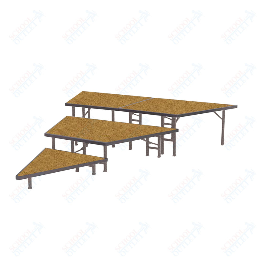 AmTab Pie Shaped Riser - Hardboard Top - 48"W x 8"H (1 Level) (AmTab AMT - STP481H) - SchoolOutlet