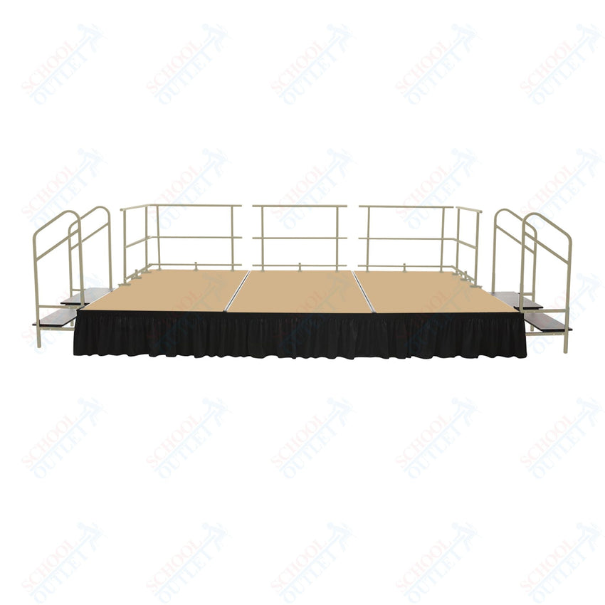 AmTab Fixed Height Stage Set - Carpet Top - 12'W x 32'L x 2'H (144"W x 384"L x 24"H) (AmTab AMT - STS123224C) - SchoolOutlet