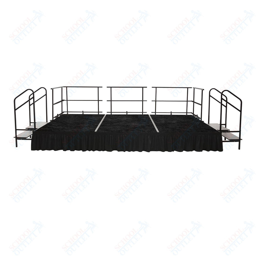 AmTab Fixed Height Stage Set - Carpet Top - 12'W x 32'L x 2'H (144"W x 384"L x 24"H) (AmTab AMT - STS123224C) - SchoolOutlet