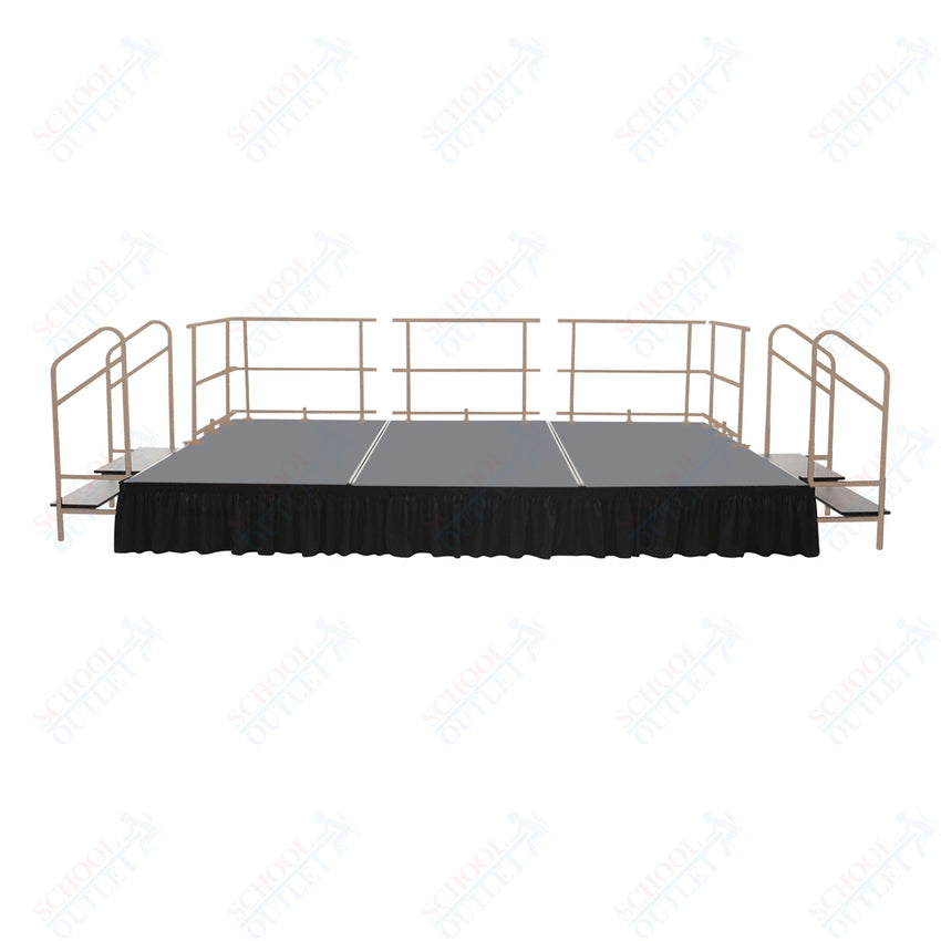 AmTab Fixed Height Stage Set - Carpet Top - 12'W x 32'L x 2'H (144"W x 384"L x 24"H) (AmTab AMT - STS123224C) - SchoolOutlet