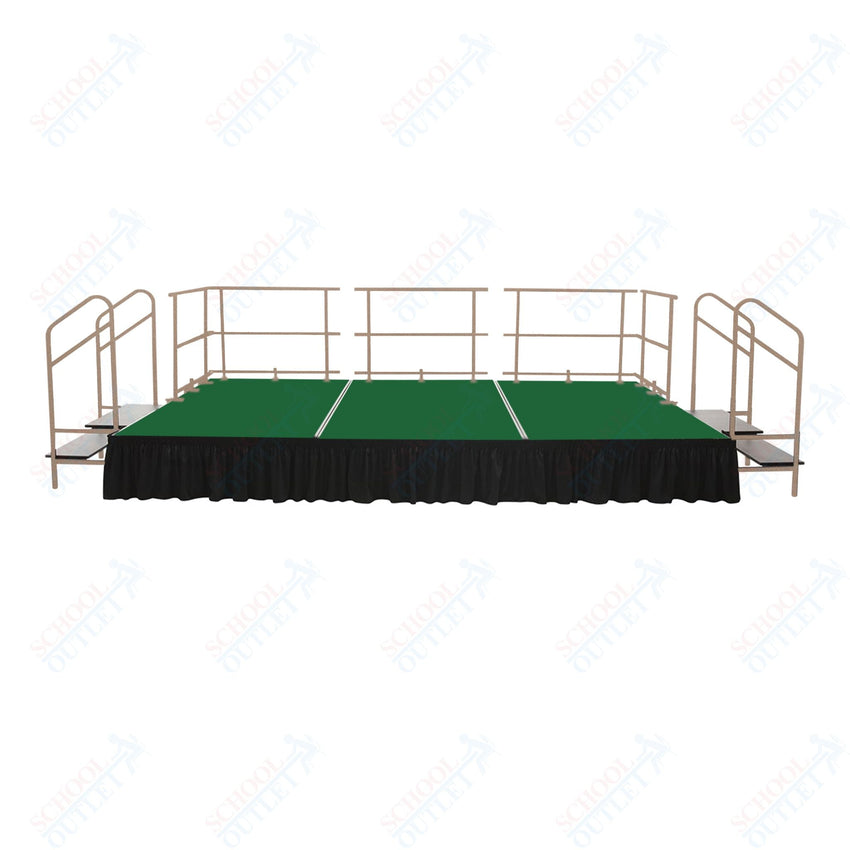 AmTab Fixed Height Stage Set - Carpet Top - 12'W x 32'L x 2'H (144"W x 384"L x 24"H) (AmTab AMT - STS123224C) - SchoolOutlet