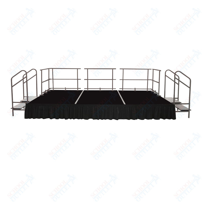 AmTab Fixed Height Stage Set - Carpet Top - 12'W x 32'L x 2'H (144"W x 384"L x 24"H) (AmTab AMT - STS123224C) - SchoolOutlet