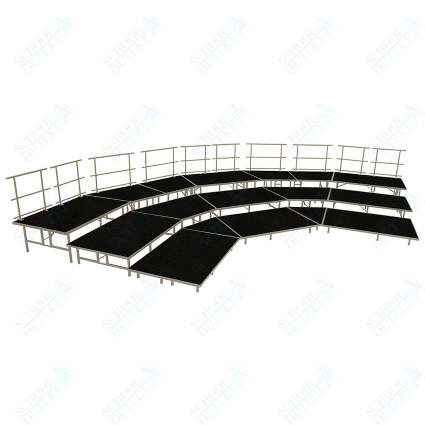 AmTab Fixed Height Riser Set - Polypropylene Top - 3 Levels - 12'W x 24'L x 2'H (144"W x 288"L x 24"H) (AmTab AMT - STSB483P) - SchoolOutlet