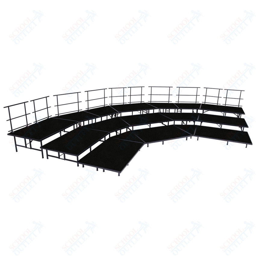 AmTab Fixed Height Riser Set - Polypropylene Top - 3 Levels - 12'W x 24'L x 2'H (144"W x 288"L x 24"H) (AmTab AMT - STSB483P) - SchoolOutlet