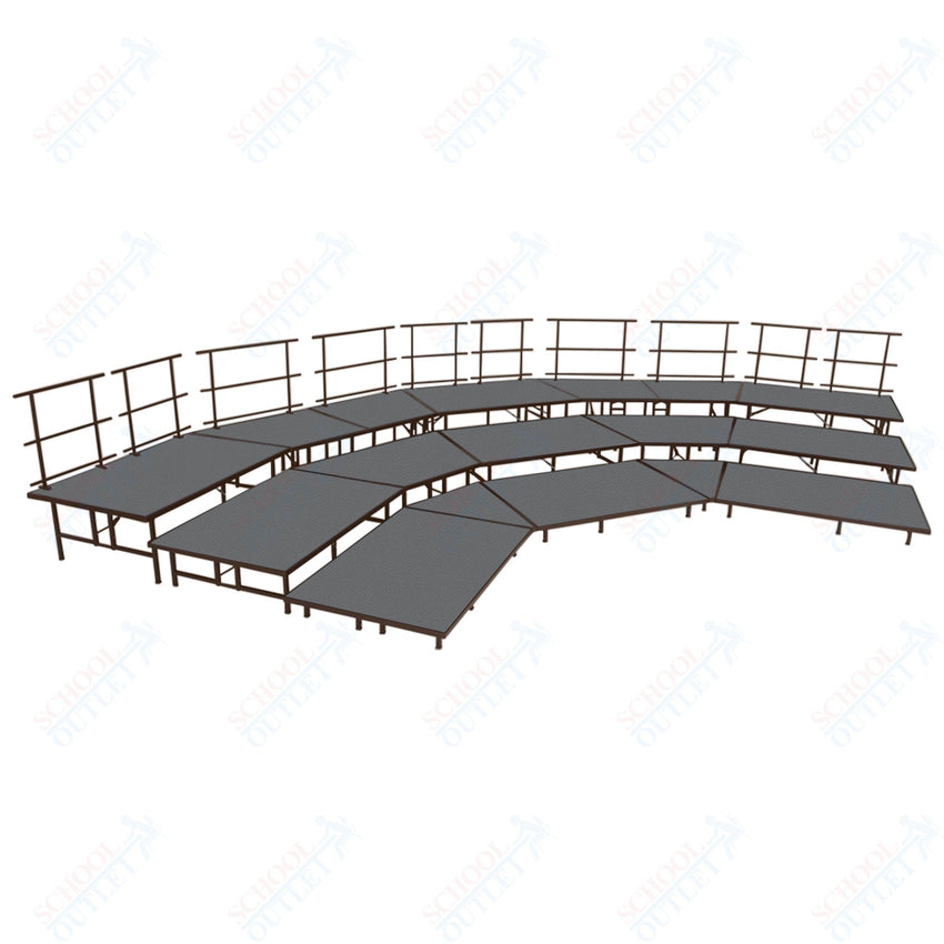 AmTab Fixed Height Riser Set - Polypropylene Top - 3 Levels - 12'W x 24'L x 2'H (144"W x 288"L x 24"H) (AmTab AMT - STSB483P) - SchoolOutlet