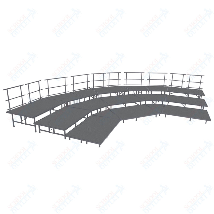 AmTab Fixed Height Riser Set - Polypropylene Top - 3 Levels - 12'W x 24'L x 2'H (144"W x 288"L x 24"H) (AmTab AMT - STSB483P) - SchoolOutlet