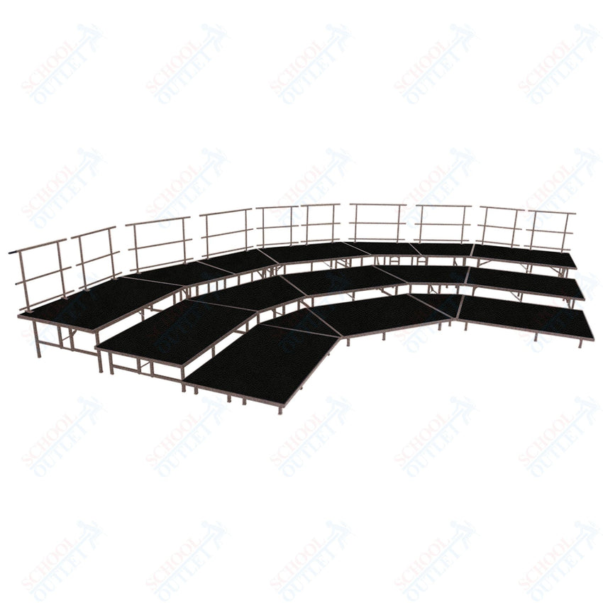AmTab Fixed Height Riser Set - Polypropylene Top - 3 Levels - 12'W x 24'L x 2'H (144"W x 288"L x 24"H) (AmTab AMT - STSB483P) - SchoolOutlet