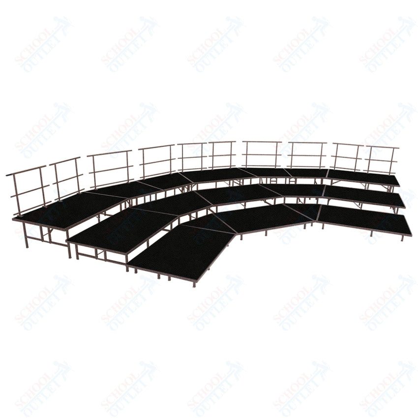 AmTab Fixed Height Riser Set - Polypropylene Top - 3 Levels - 12'W x 24'L x 2'H (144"W x 288"L x 24"H) (AmTab AMT - STSB483P) - SchoolOutlet