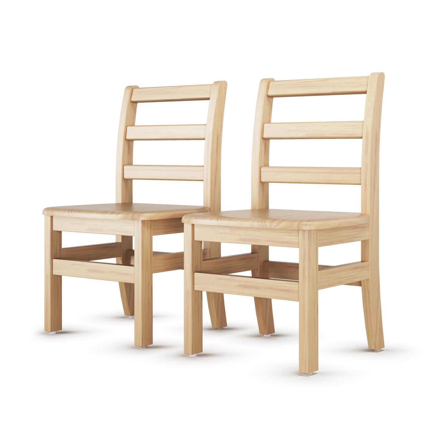 Foundations - Little Innovator Hardwood Ladder Back Chairs, 12" Seat Height - Pack of 2 (FOU-5122047)