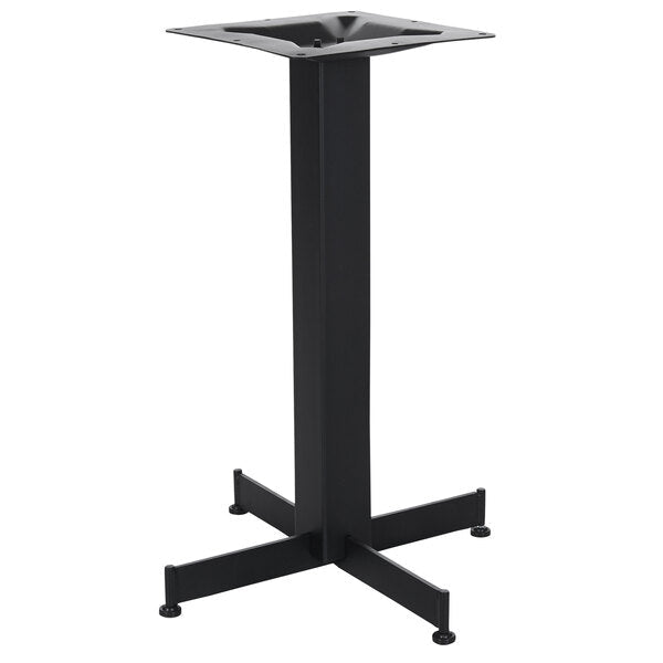 BFM Seating Jaxon - 20 x 20" Cross Base - Dining Height - 3" Square Column - 11 7/8" Bolt - On Top Plate - Sand Black - (BFM - BXS) - SchoolOutlet
