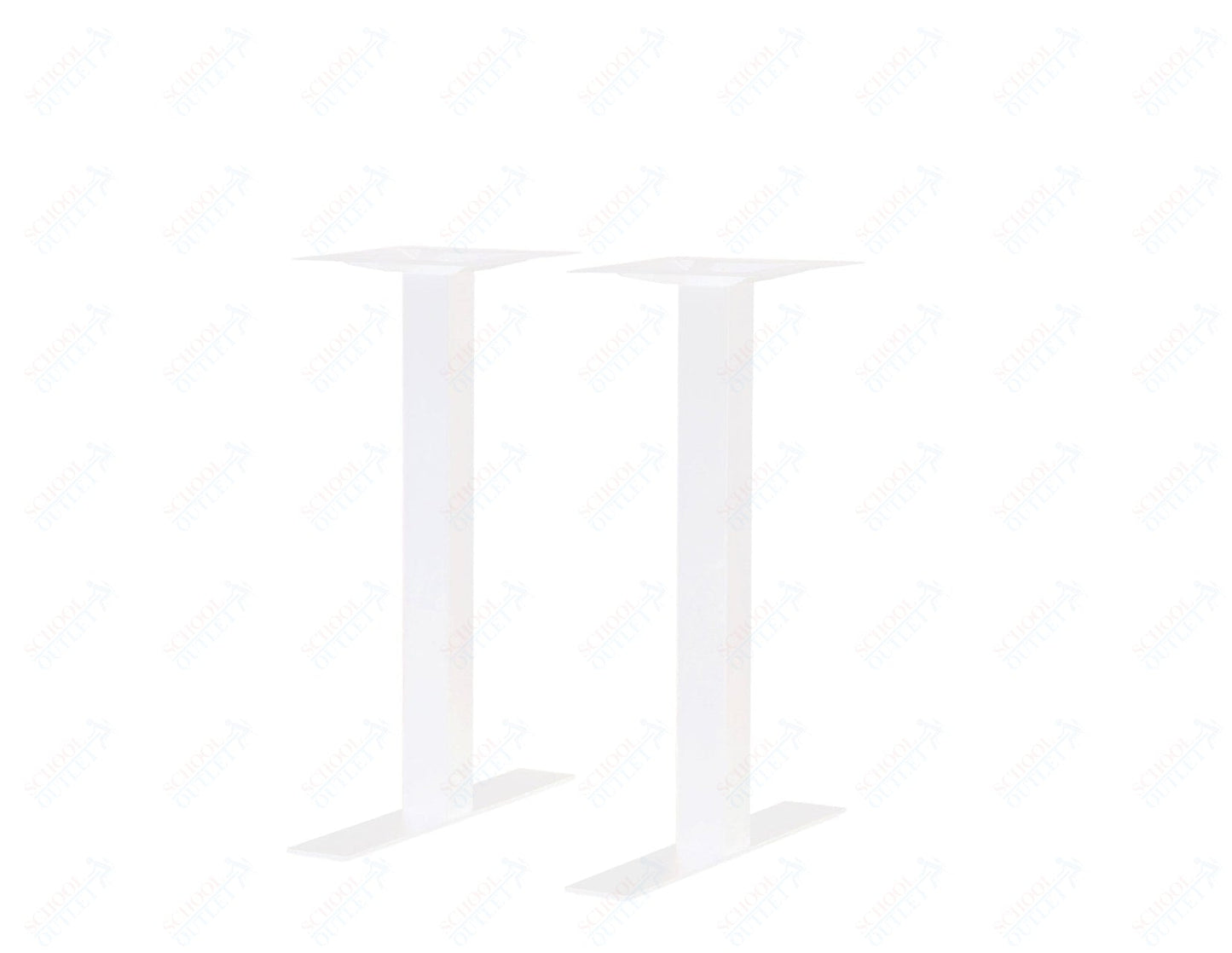 BFM Seating Uptown - 24" End Base 2 - pc Set - Dining Height - 3" Square Columns - 11 7/8" Bolt - On Top Plates - (BFM - LP - 0024SQ) - SchoolOutlet