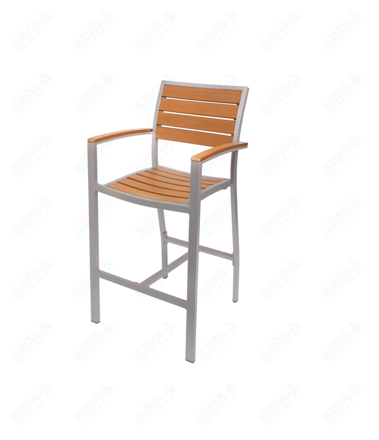 BFM Seating Largo 30" Teak Patio Bar Stool - 29.25" Seat Height (BFM - PH101B) - SchoolOutlet