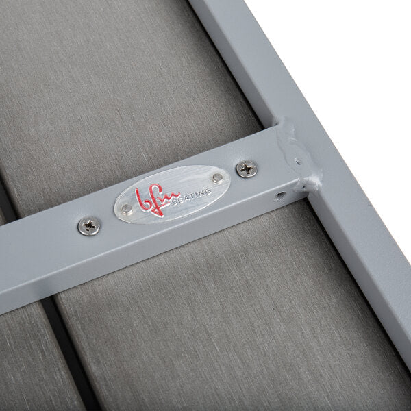 BFM Seating Seaside 24x30 Gray Synthetic Teak Table Top - Soft Gray Powder Coat Aluminum Frame - Umbrella Hole Optional(BFM - PH2430) - SchoolOutlet
