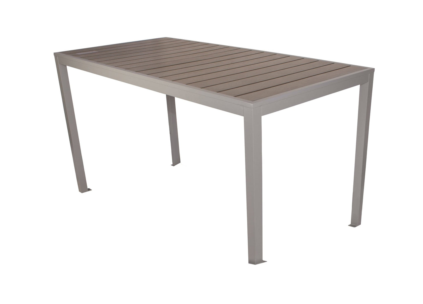 BFM Seating Seaside 4 - Leg Bolt - Down Table 35x72, Synthetic Gray Teak Top - Umbrella Hole Optional - (BFM - PH4L3572) - SchoolOutlet
