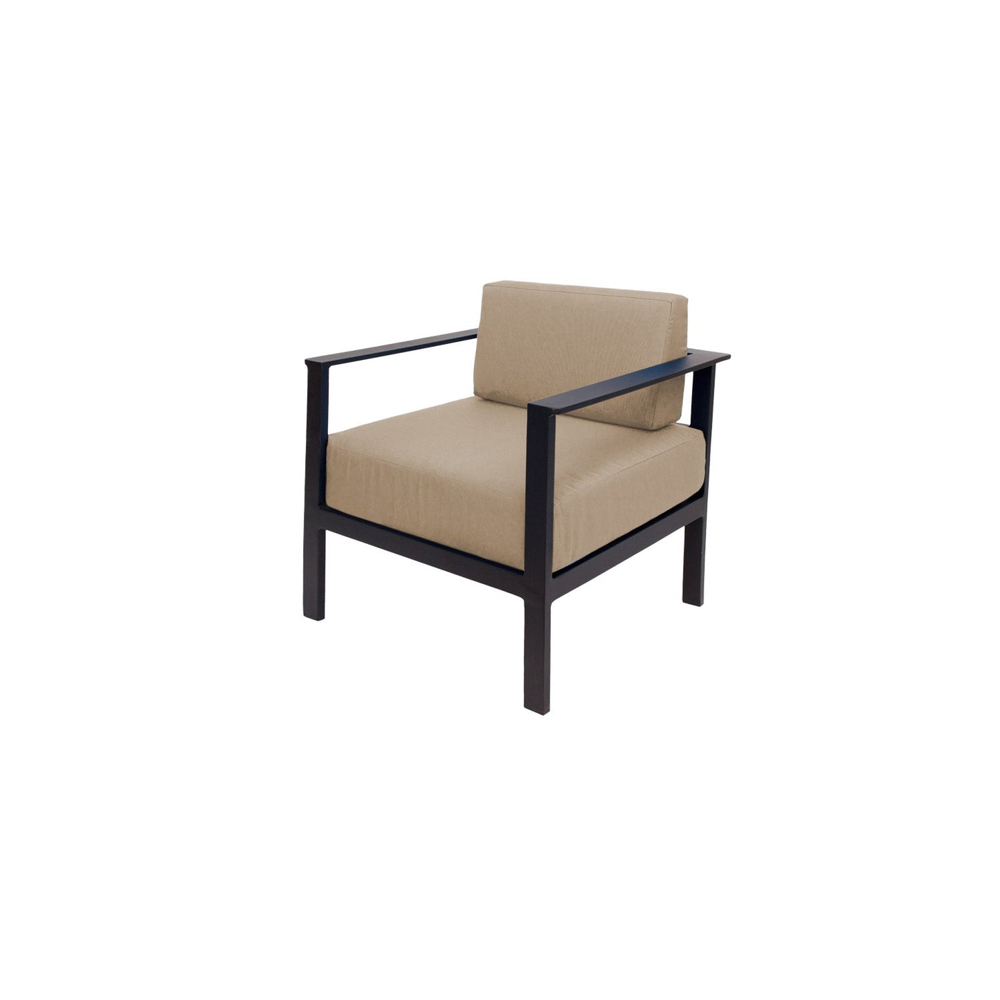 BFM Seating Belmar Armchair with Sunbrella cushions, Sand Black Frame (BFM - PH6102BL) - SchoolOutlet
