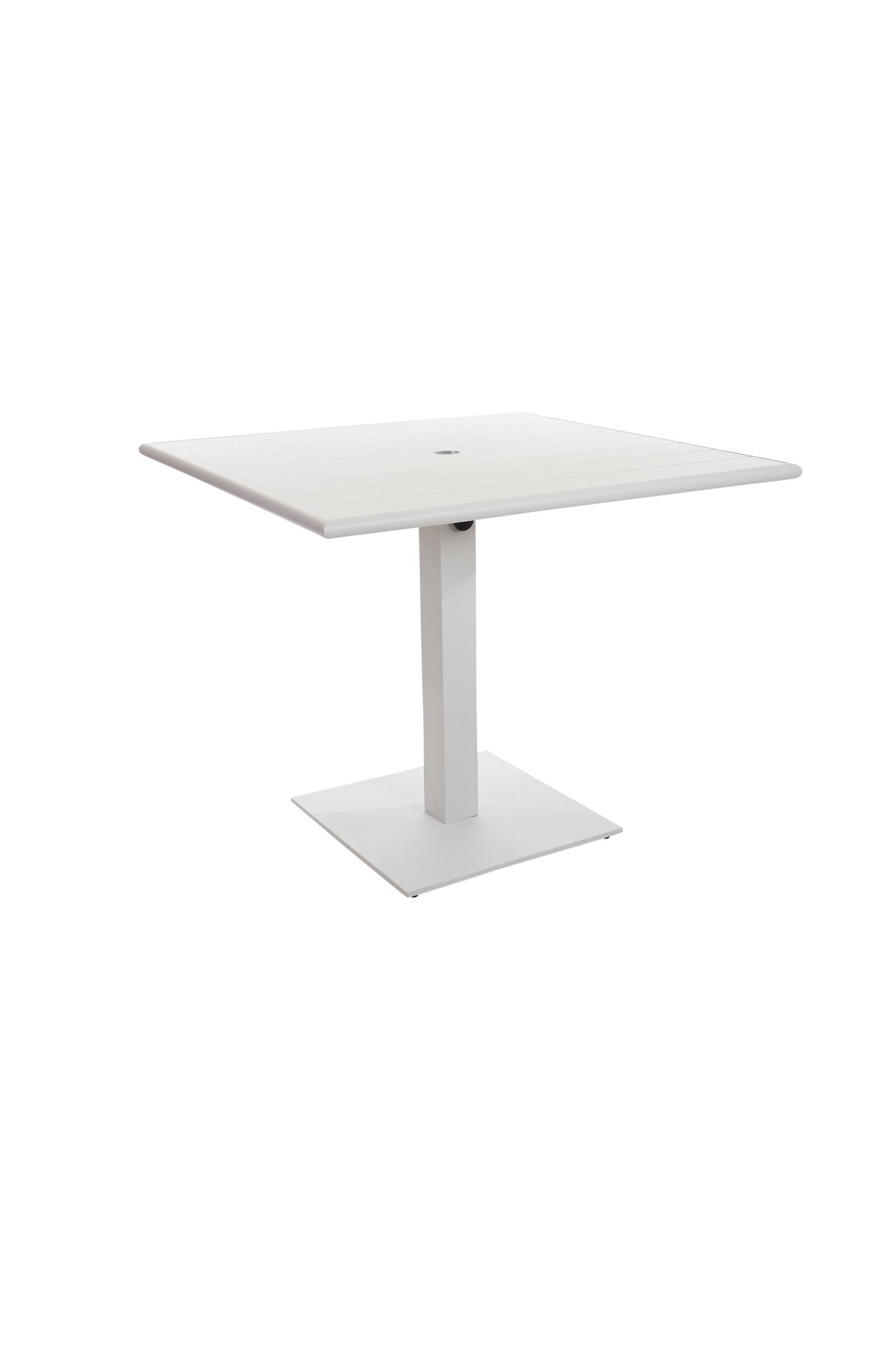 BFM Seating Beachcomber - Margate 36x36 Dining Height Table - Powder Coated - Umbrella Compatible - (BFM - PHB3636 - MAR) - SchoolOutlet