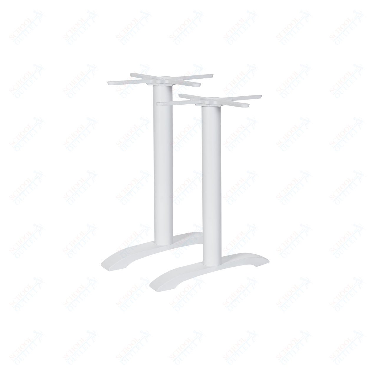BFM Seatings Bali End Base - Set of 2 - Zinc Plated Cast Iron Bottoms, Stainless Steel Columns - (BFM - PHTB0022) - SchoolOutlet