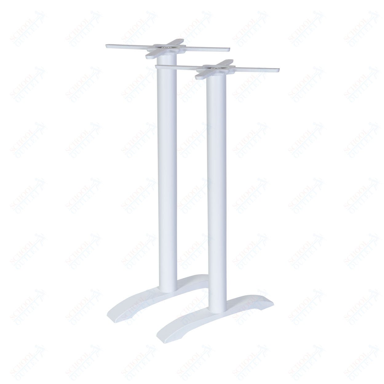 BFM Seating Bali Bar Height End Base - Set of 2 - Zinc Plated Cast Iron Bottoms, Stainless Steel Columns - (BFM - PHTB0022T) - SchoolOutlet