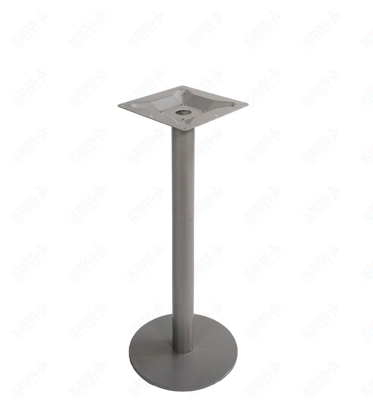 BFM Seating Margate 16" Round Base Bar Height - Zinc Plated Cast Iron Bottom, Stainless Steel Column - Umbrella Compatible 41"H (BFM - PHTB16) - SchoolOutlet