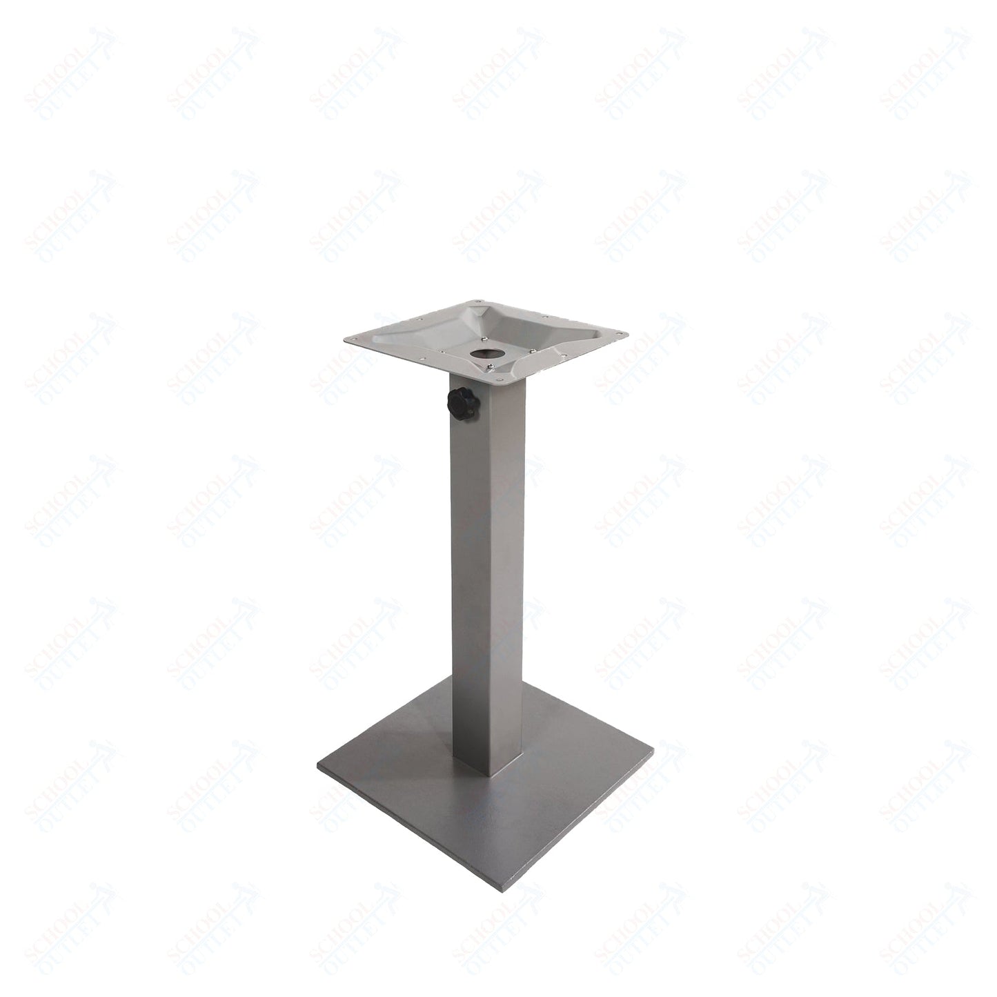 BFM Seating Margate 28"H Dining Height Base - Zinc Plated Cast Iron Bottom, Stainless Steel Column - Umbrella Compatible (BFM - PHTB16SQ) - SchoolOutlet