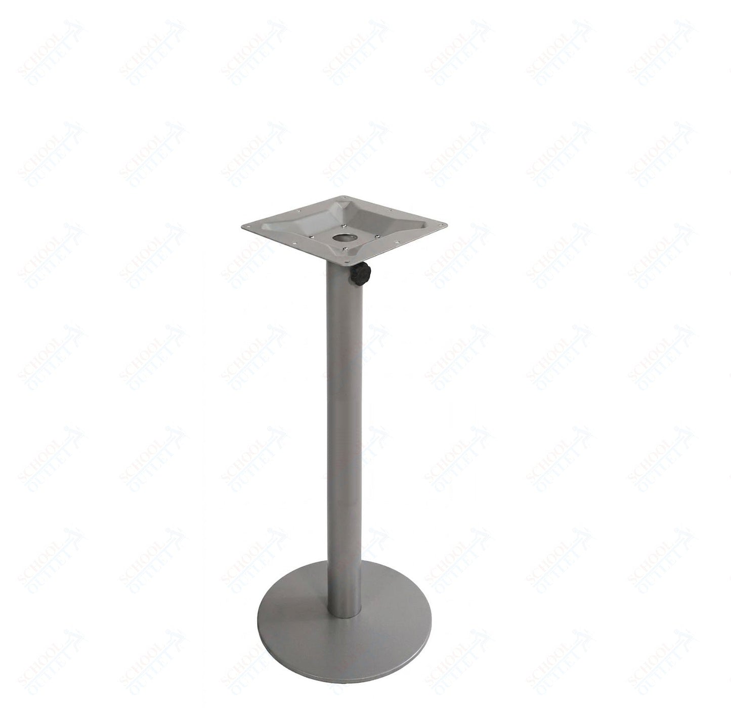 BFM Seating Margate 18" Round Bar Height Base - Zinc Plated Cast Iron Bottom, Stainless Steel Column - Umbrella Compatible 41"H (BFM - PHTB18) - SchoolOutlet