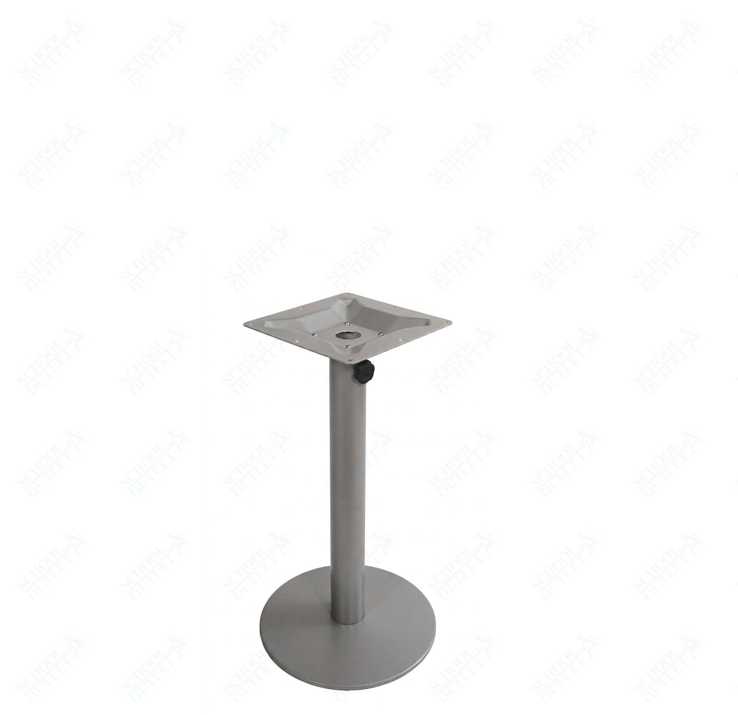 BFM Seating Margate 18" Round Base Dining Height - Zinc Plated Cast Iron Bottom, Stainless Steel Column - Umbrella Compatible 28"H (BFM - PHTB18) - SchoolOutlet