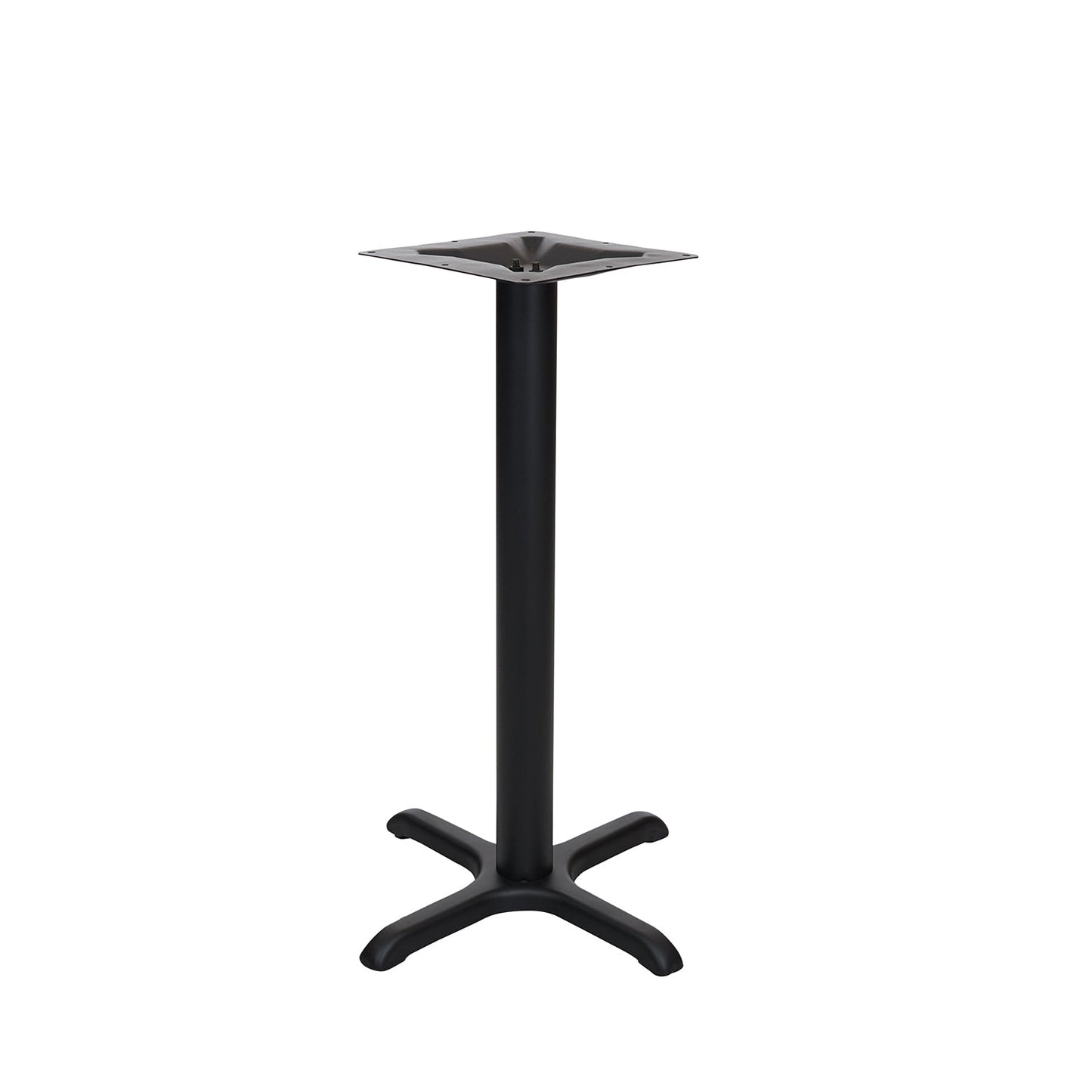 BFM Seating Stamped Steel - 22 x 22 Cross Base - Counter Height - 3" Column - 11 7/8" Bolt - On Top Plate (BFM - STB - 2222CBP) - SchoolOutlet
