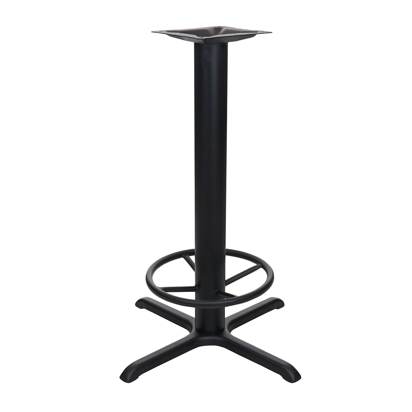 BFM SeatingStamped Steel - 24 x 30 Cross Base - Bar Height with Foot - Ring - 4" Column - 10 5/8" Welded Top Plate(BFM - STB - 24304TFR) - SchoolOutlet