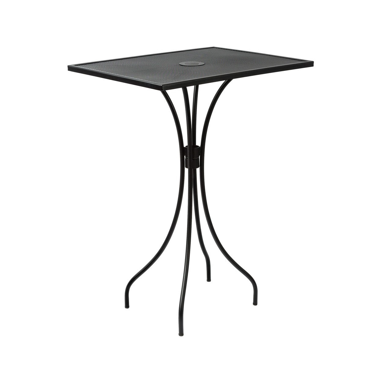 BFM Seating Barnegat Bar Height Table 24x32 E - Coated, Powder Coated Micro - Mesh Steel - Black - Umbrella hole - (BFM - SU2432BL - T) - SchoolOutlet