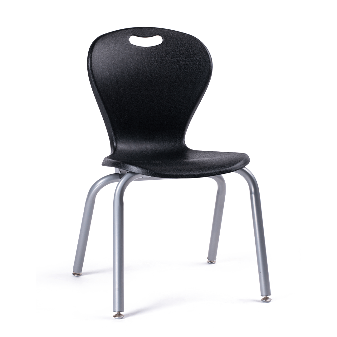 Bintiva Chair and Table Set - ZUUL Black 18"H Chair - 18"D x 30"W Black Activity Table - SchoolOutlet
