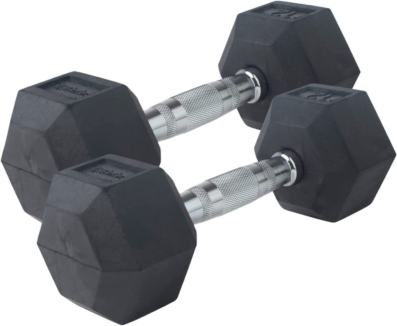 Bintiva Rubber Coated Hexagon Dumbbells - Set of 2 - SchoolOutlet