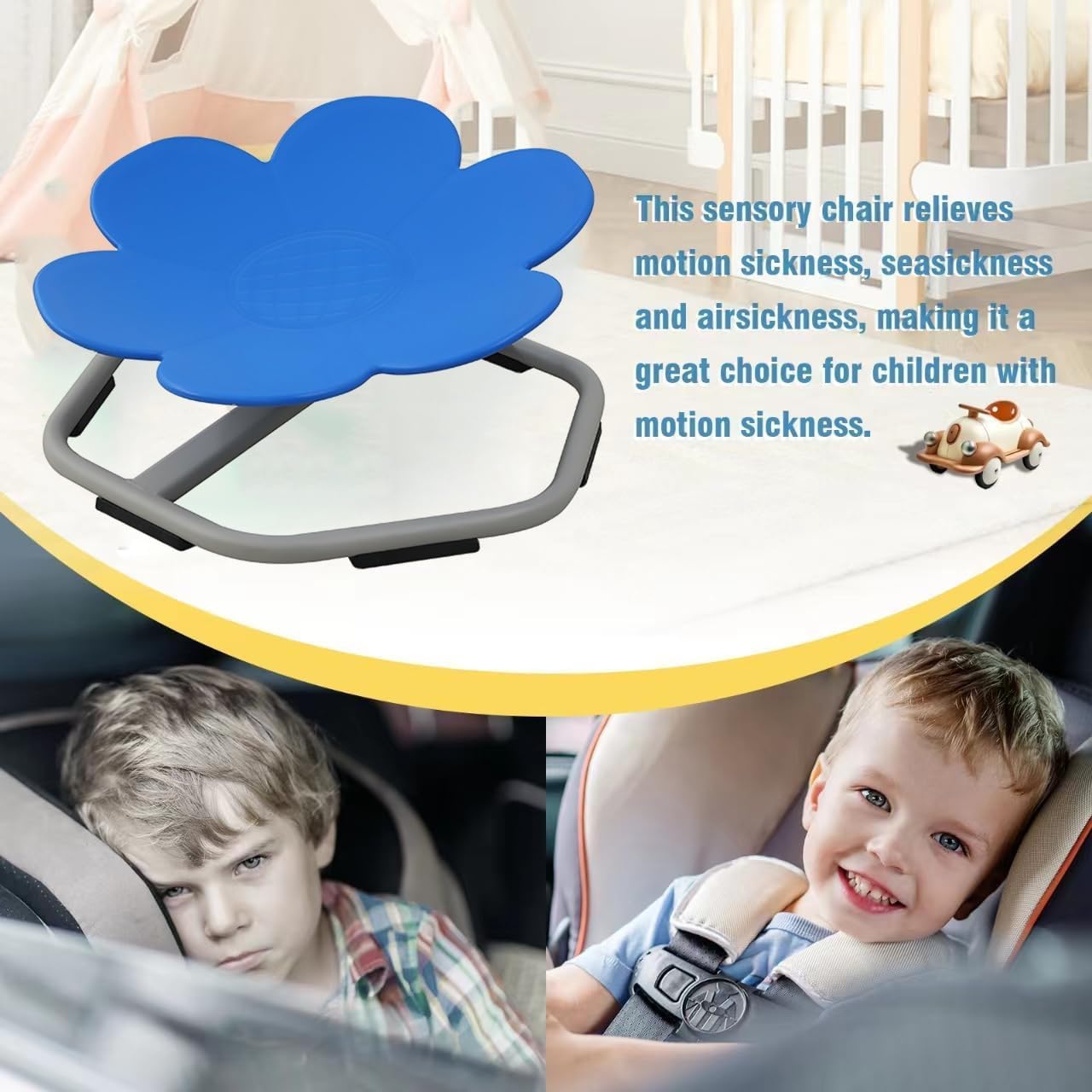 Bintiva Sit and Spin Seat - Sensory Swivel Chair - Dark Blue - SchoolOutlet