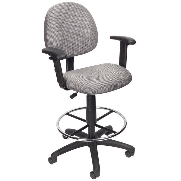 Boss Drafting Stool with Footring and Adjustable Arms (B1616) - SchoolOutlet