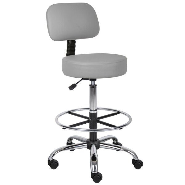 Boss Caressoft Medical / Drafting Stool with Back Cushion (B16245) - SchoolOutlet