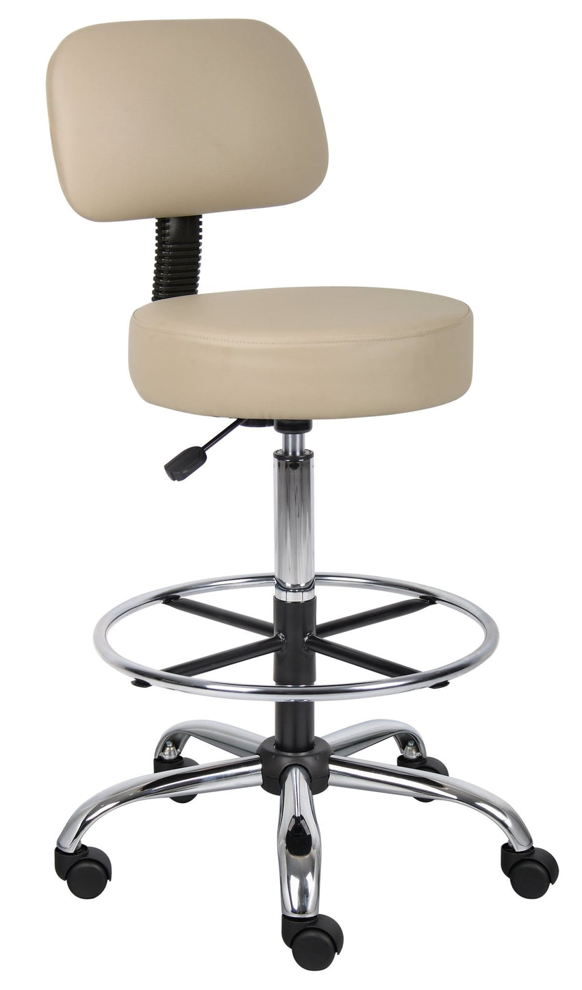 Boss Caressoft Medical / Drafting Stool with Back Cushion (B16245) - SchoolOutlet