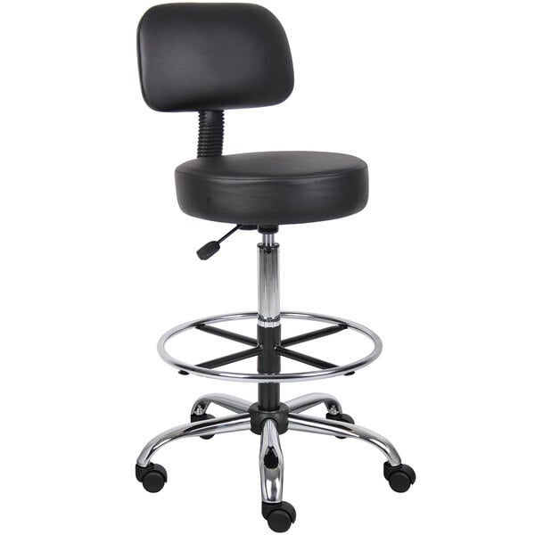 Boss Caressoft Medical / Drafting Stool with Back Cushion (B16245) - SchoolOutlet