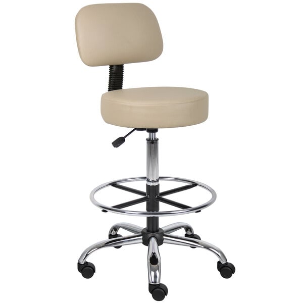 Boss Caressoft Medical / Drafting Stool with Back Cushion (B16245) - SchoolOutlet